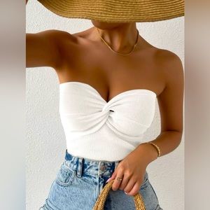 Twist Front Rib Knit Top